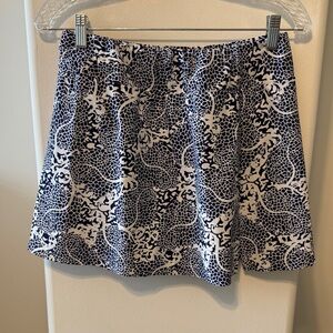 Ing Blue and White Patterned Mini Skirt